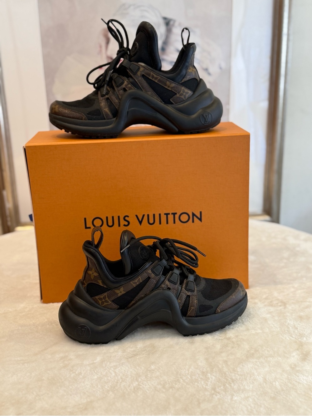 Louis Vuitton Black and Brown Monogram Archlight Sneakers